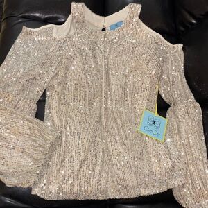 CeCe Sequin Embellished Top